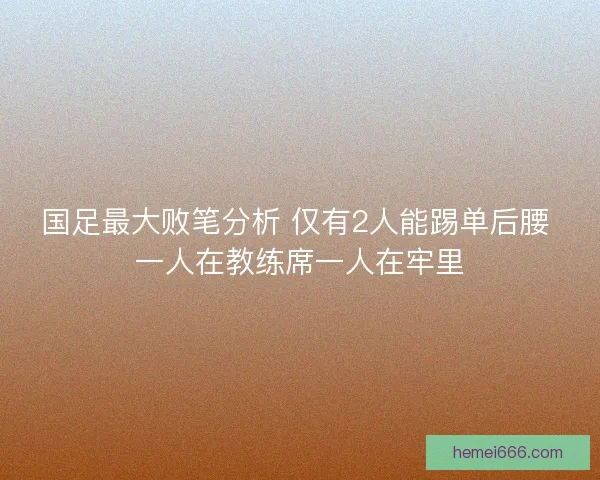 国足最大败笔分析 仅有2人能踢单后腰 一人在教练席一人在牢里