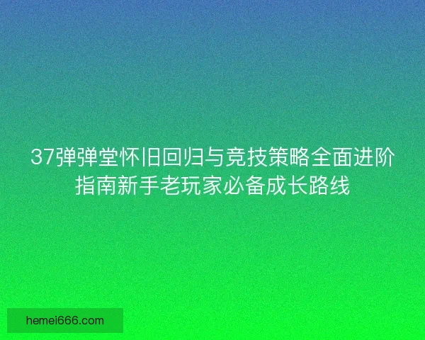 37弹弹堂怀旧回归与竞技策略全面进阶指南新手老玩家必备成长路线